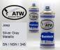 Preview: Jeep, Silver Gray Metallic, SN / NSN / 348: 400ml Sprühdose + 400ml Klarlack - Set, von ATW Autoteile West.
